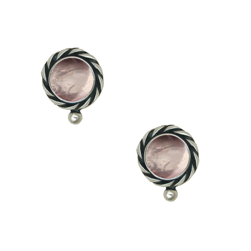 Sterling Silver Rose QuartzPost Stud Earrings